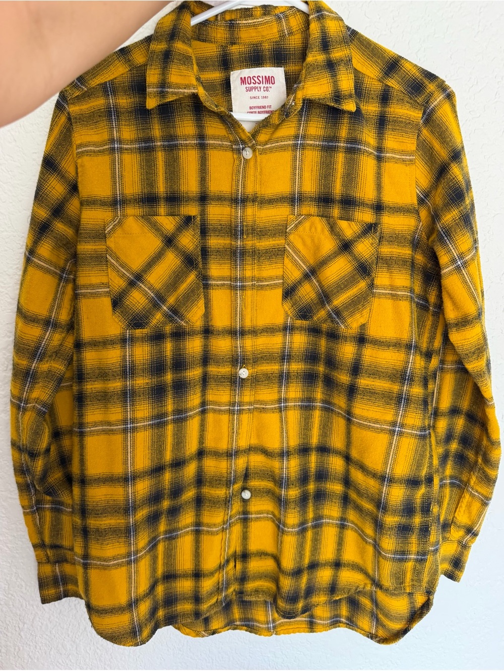 Mossimo Supply Co. Yellow and Black Plaid Button-Down Shirt